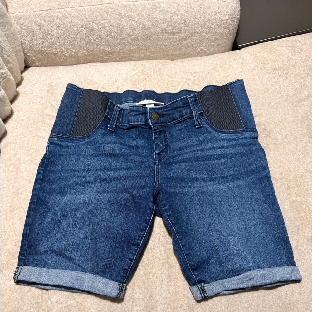 Isabel Maternity by Ingrid & Isabel Dark Blue Bermuda Denim Shorts Size 8